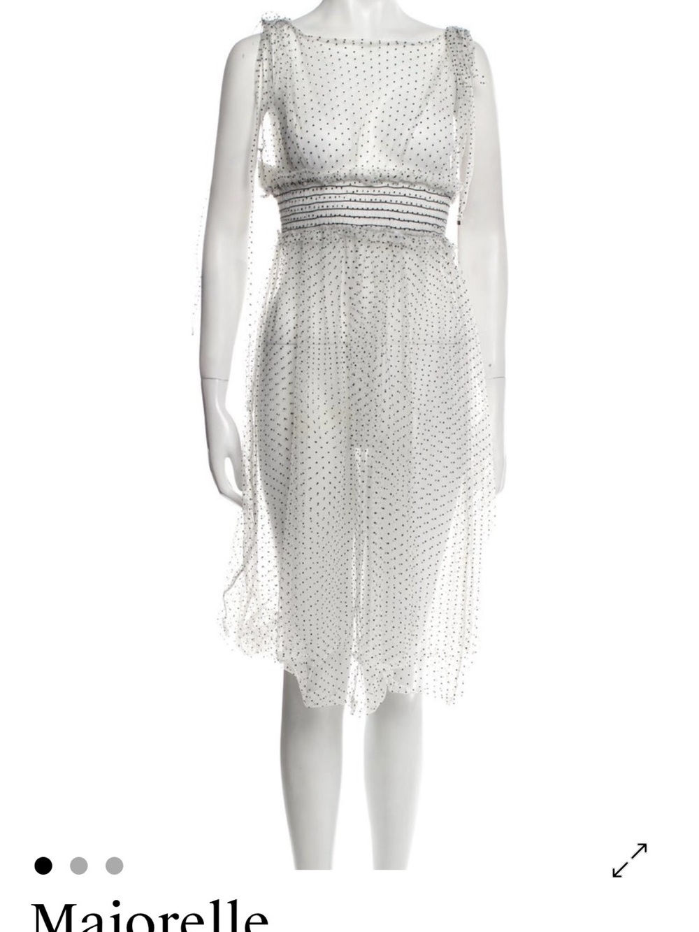 MAJORELLE White Polka Dot Sleeveless Maxi Dress